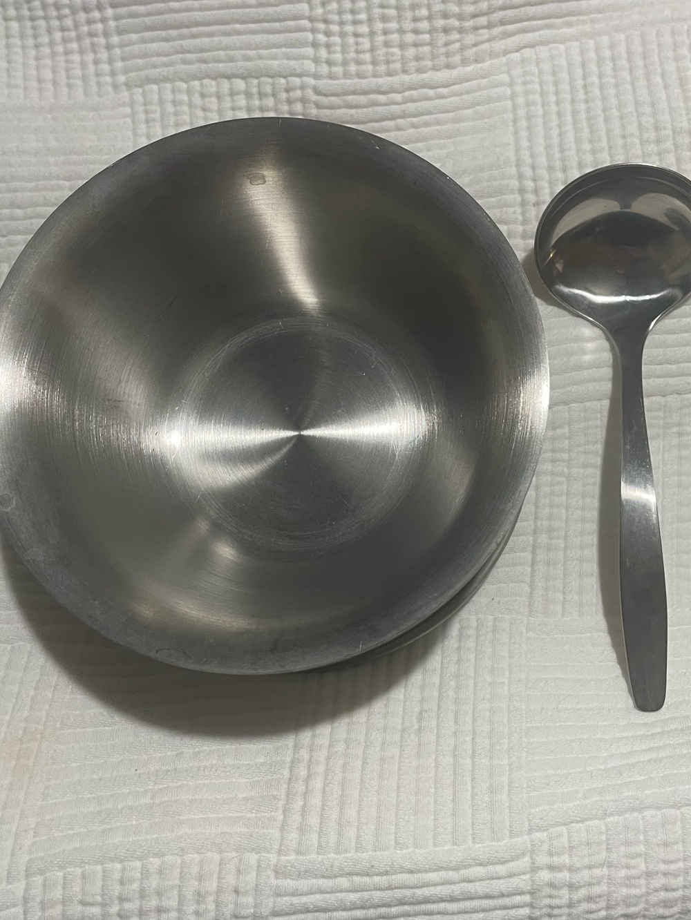 Vintage Stainless Steel 18/8 Raimond Gravy Boat Denmark Attached Tray with Ladle